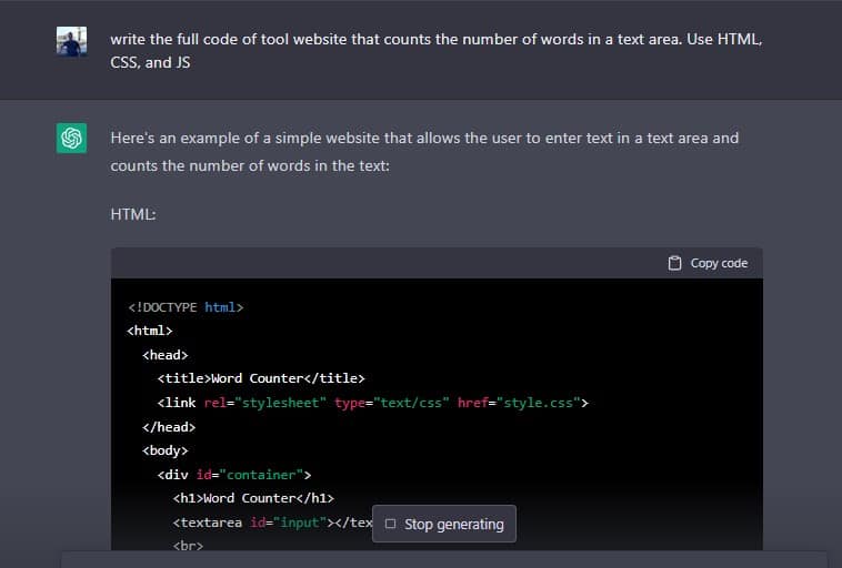 chat gpt word counter code