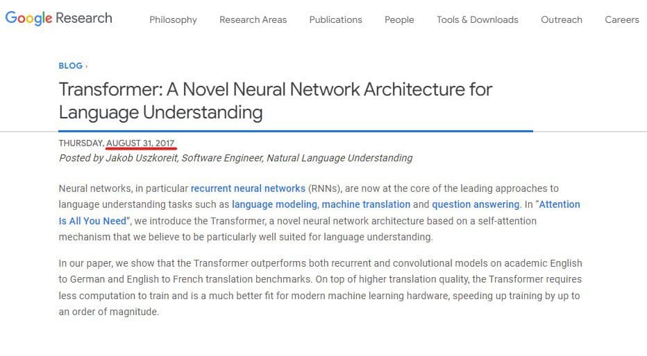 Google's transformer architecture