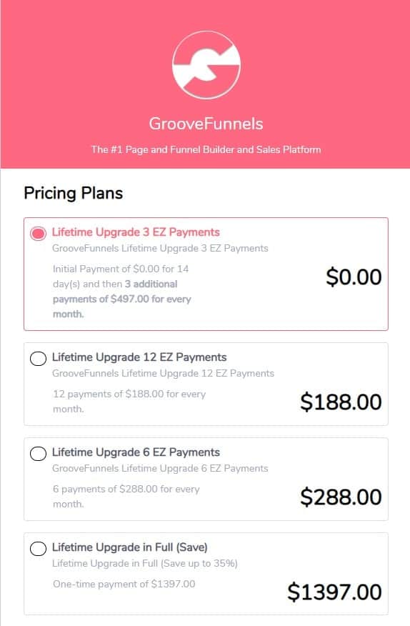 groovefunnels pricing