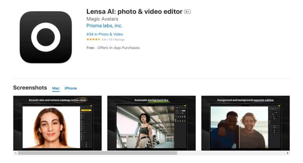 lensa app store