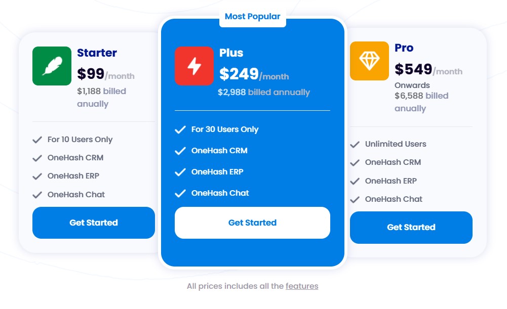 OneHash pricing