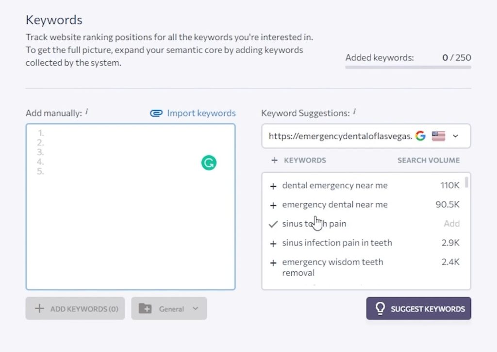 se ranking - keyword tracking