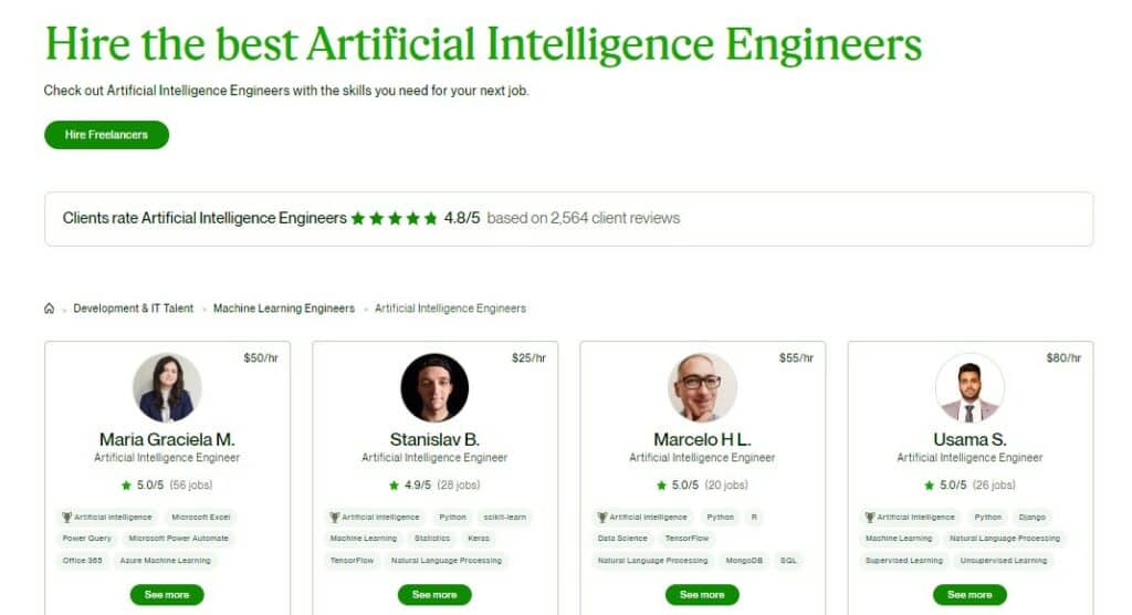 Upwork AI developers