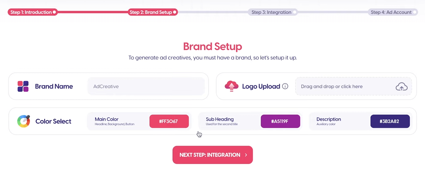 adcreative.ai brand setup