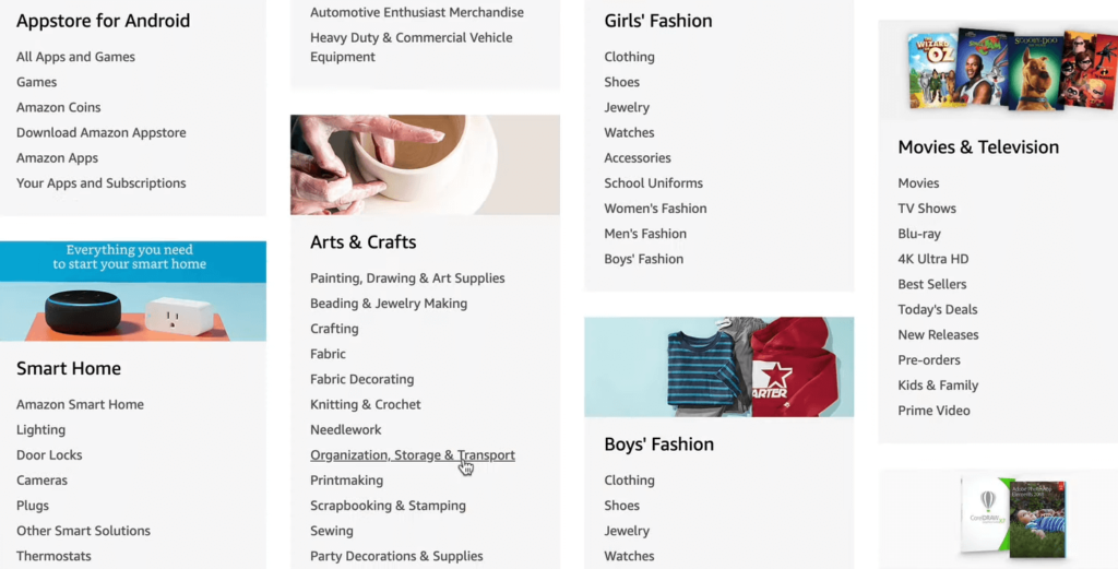 amazon categories