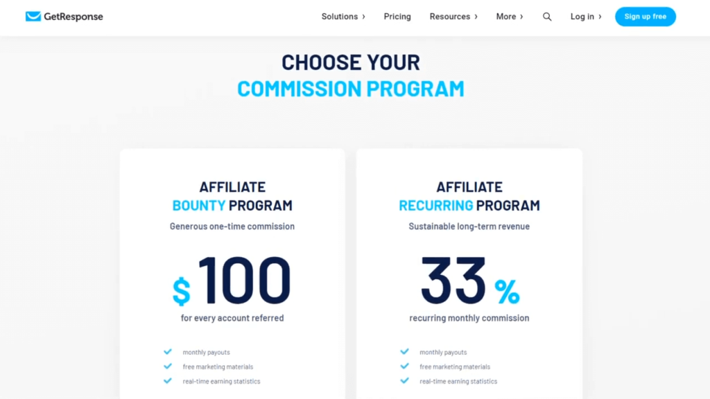 GetResponse commission program