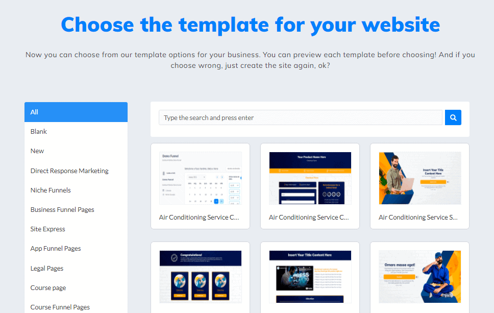 choose templates