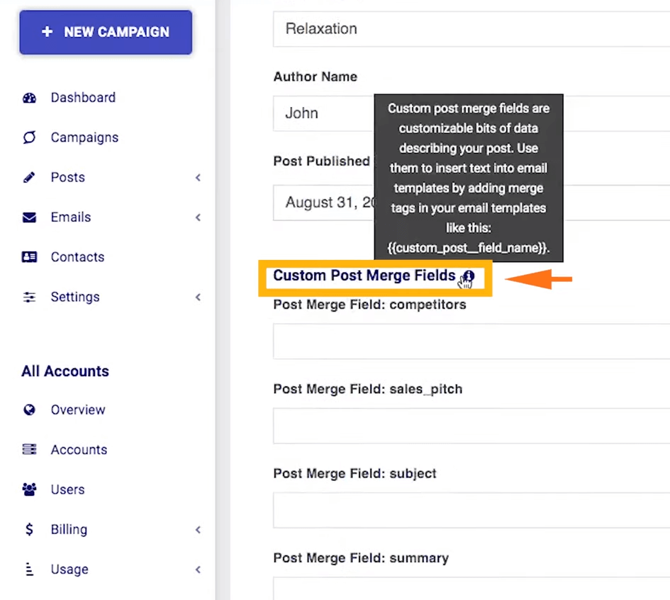 custom merge fields