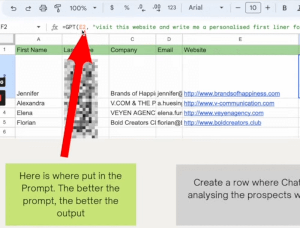 Google Sheets ChatGPT