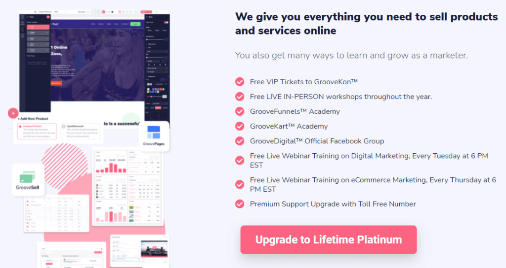 GrooveFunnels LifeTime Platinum Plan Bonuses