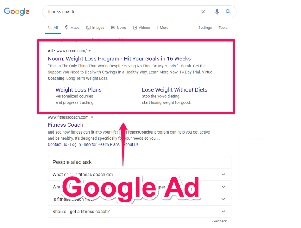 google ad example