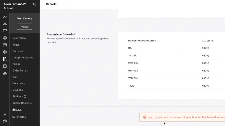 teachable analytics