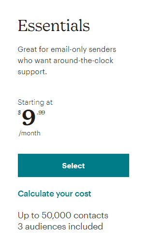 MailingBoss essential plan