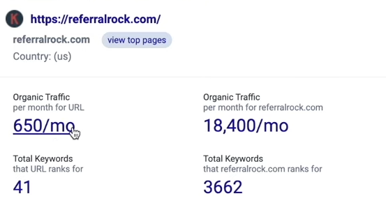 referral rock traffic