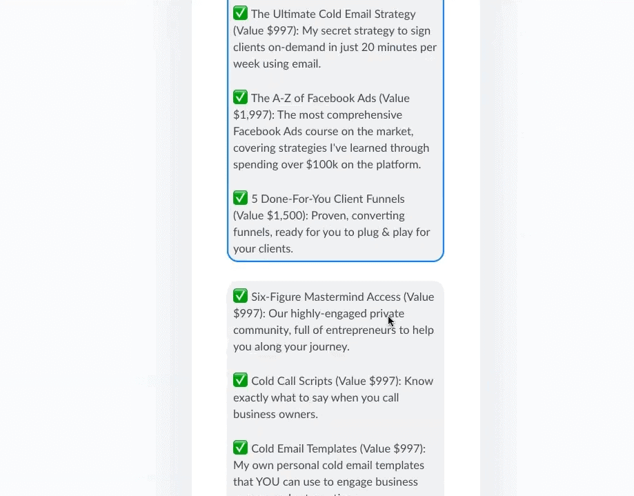 manychat sequence example