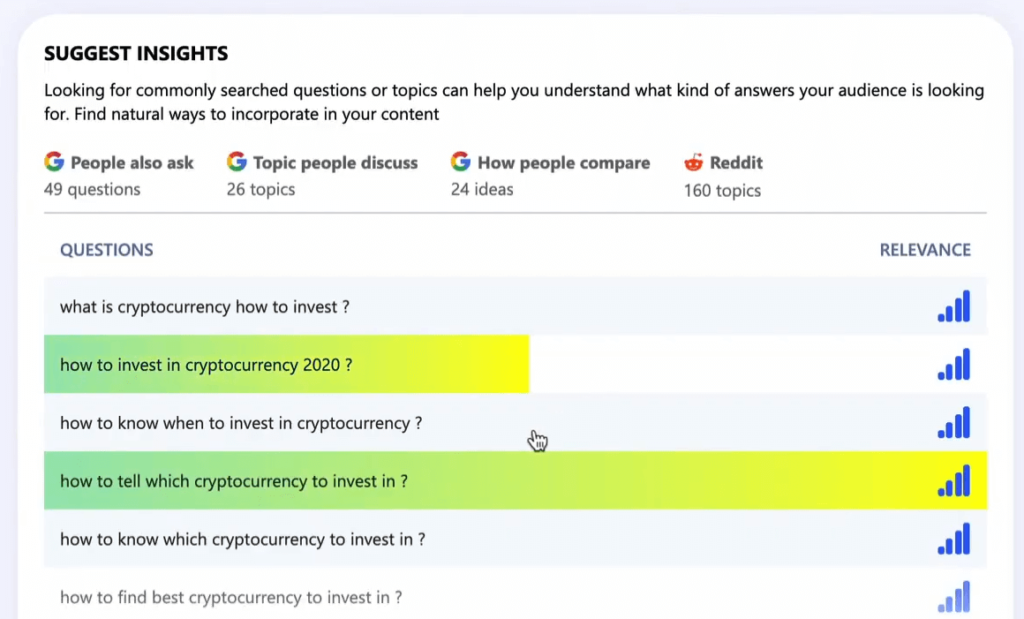 suggest insights