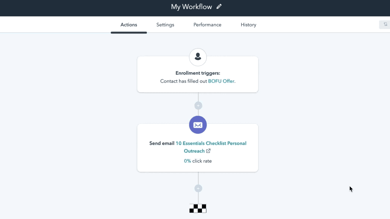 HubSpot workflow
