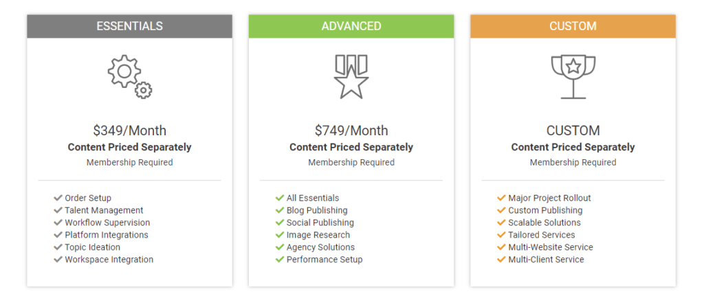 Writeraccess Managed Service pricing