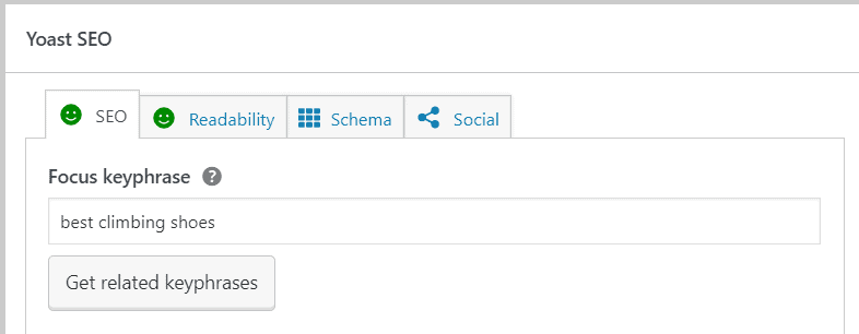 yoast seo - focus keyphrase
