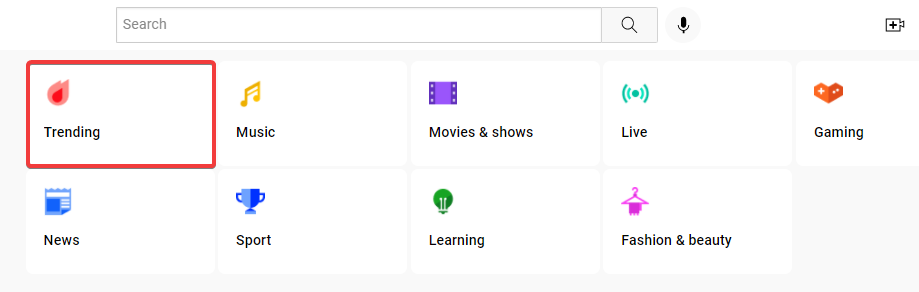 youtube trending tab